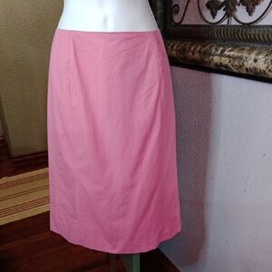 Ann Taylor Loft Pink A-Line Midi Skirt Casual to Business - Barbiecore Sz 2